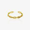 Bague ouverte dorée en acier inoxydable avec design torsadé, bijou minimaliste et ajustable pour femme