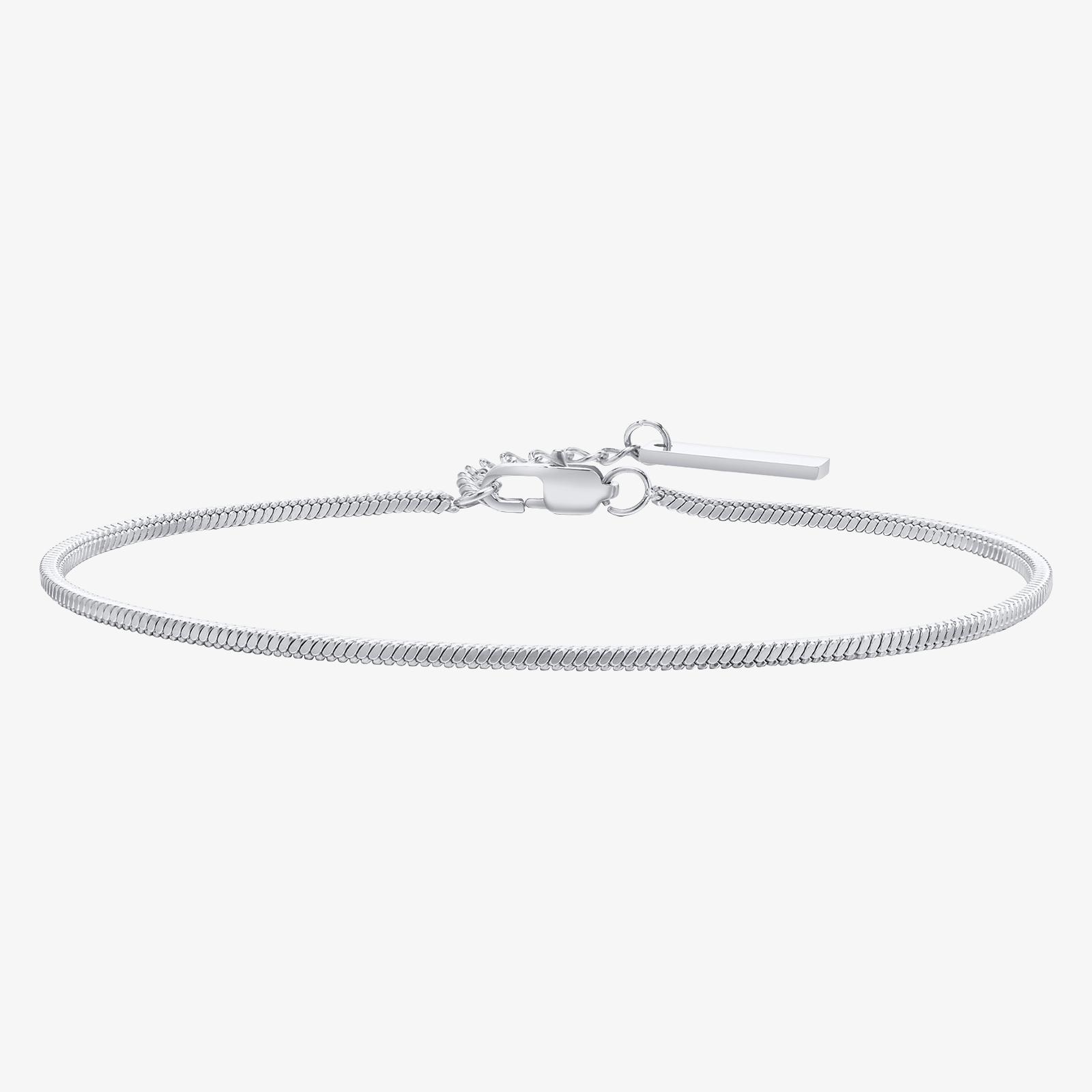 Bracelet fin argenté en acier inoxydable avec chaîne serpent, bijou minimaliste et moderne
