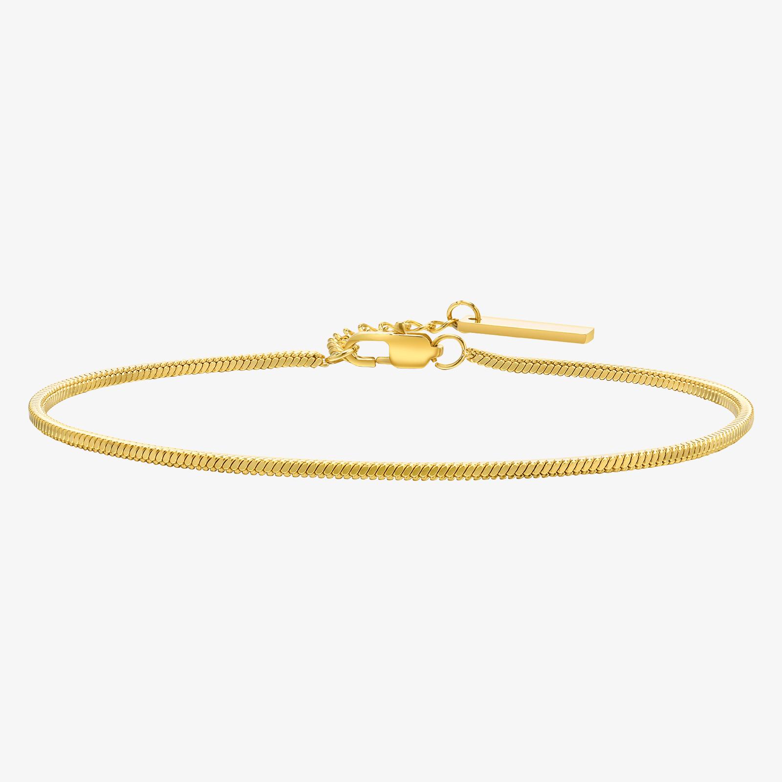 Bracelet fin doré en acier inoxydable avec chaîne serpent, bijou minimaliste et moderne