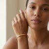 Bracelet jonc « Noémie » en acier inoxydable doré