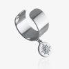 Bague argentée avec pendentif soleil en acier inoxydable