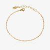Bracelet doré en acier inoxydable avec perles rose, bijou fin et coloré pour femme