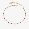 Bracelet doré en acier inoxydable avec perles rouge, bijou fin et coloré pour femme