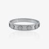 Bracelet jonc trèfle porte-bonheur en acier inoxydable argenté, bijou symbolique raffiné pour femme