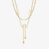 Collier doré en acier inoxydable avec pendentifs trèfles porte-bonheur et nacre blanche, bijou raffiné pour femme