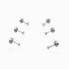Lot de piercings en acier inoxydable argenté avec strass brillants, bijoux discrets pour oreilles ou cartilages