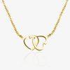 Collier doré en acier inoxydable avec pendentif deux cœurs entrelacés, bijou romantique pour femme