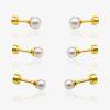 Lot de piercings dorés en acier inoxydable avec perles blanches, bijoux élégants pour oreilles ou cartilages